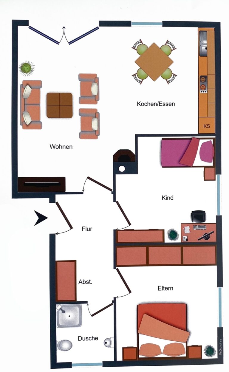 Grundriss der Ferienwohnung